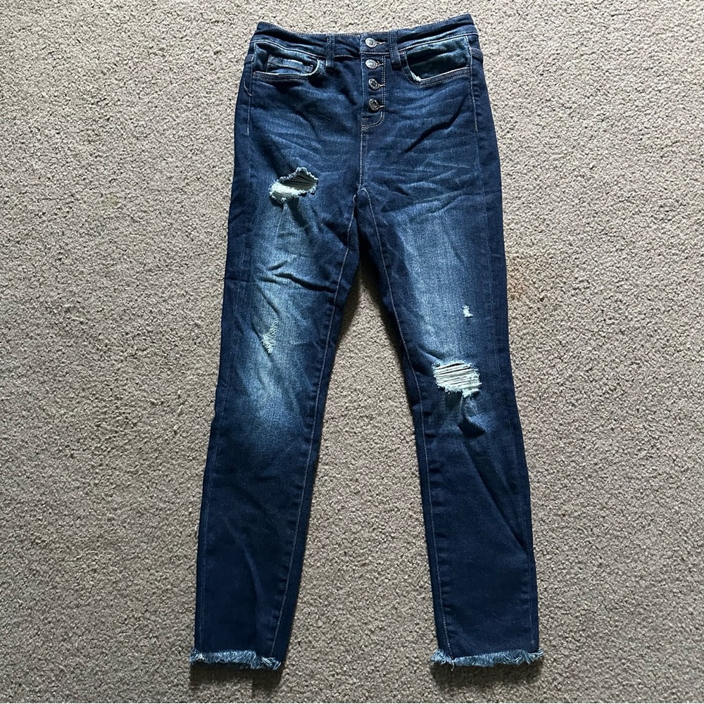 VERVET STAY WITH ME HIGH RISE BUTTON FLY SKINNY Sz 25 VT731
